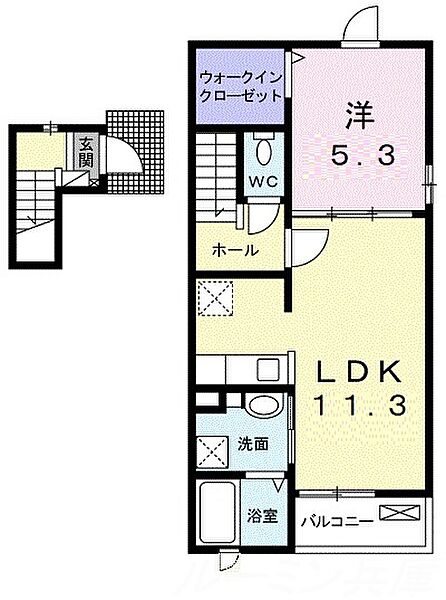 カトレア1 201｜兵庫県小野市黒川町(賃貸アパート1LDK・2階・43.47㎡)の写真 その2