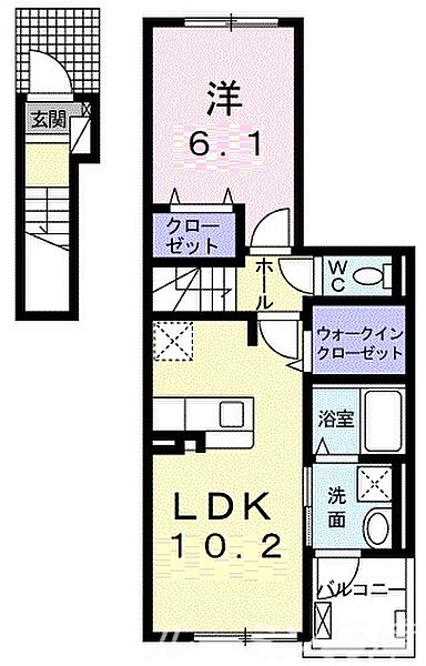 カトレア2 202｜兵庫県小野市黒川町(賃貸アパート1LDK・2階・44.88㎡)の写真 その2