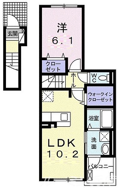 カトレア2 203｜兵庫県小野市黒川町(賃貸アパート1LDK・2階・44.88㎡)の写真 その2