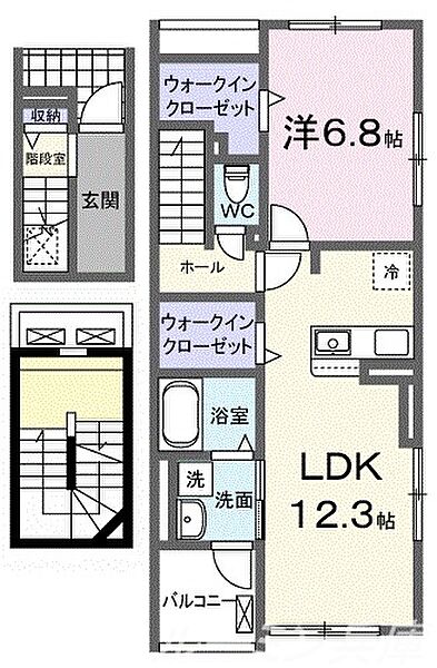 カトレア2 301｜兵庫県小野市黒川町(賃貸アパート1LDK・3階・59.21㎡)の写真 その2