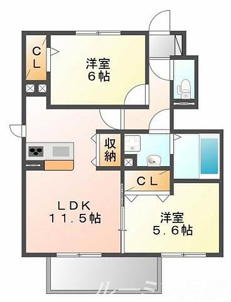 セントラルヴィレッジ泉Ａ棟 103｜兵庫県小野市王子町(賃貸アパート2LDK・1階・55.71㎡)の写真 その2