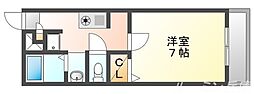 クイーンズコート 1Kの間取図画像