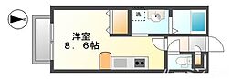 さんがぁでん ワンルームの間取図画像