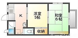 ハイツあこや 2Kの間取図画像
