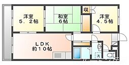 フェリスカーザ 3LDKの間取図画像