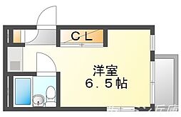 メゾンモナムール ワンルームの間取図画像