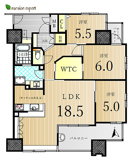 3LDK 間取り