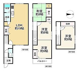 JR和歌山線 大和新庄駅 徒歩10分 4LDKの間取り