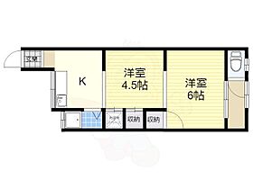 仲辻第一マンション 403 ｜ 大阪府羽曳野市島泉９丁目（賃貸マンション2K・4階・34.00㎡） その2