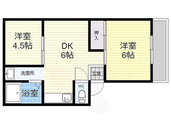 喜美マンション ｜大阪府藤井寺市小山１丁目(賃貸マンション2DK・1階・33.00㎡)の写真 その2