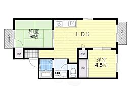パークハイツ加太 2LDKの間取図画像