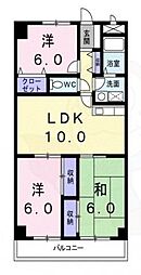 アルカザーレ国分西 3DKの間取図画像