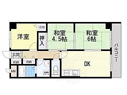 アルカザーレ国分西 3DKの間取図画像