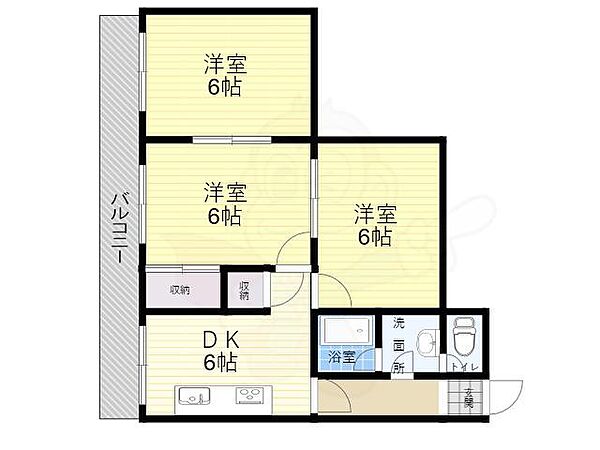 第2岡本ハイツ ｜大阪府藤井寺市岡１丁目(賃貸マンション3LDK・2階・52.00㎡)の写真 その2