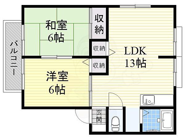 サニークレスト ｜大阪府松原市天美我堂２丁目(賃貸アパート2LDK・1階・57.80㎡)の写真 その2