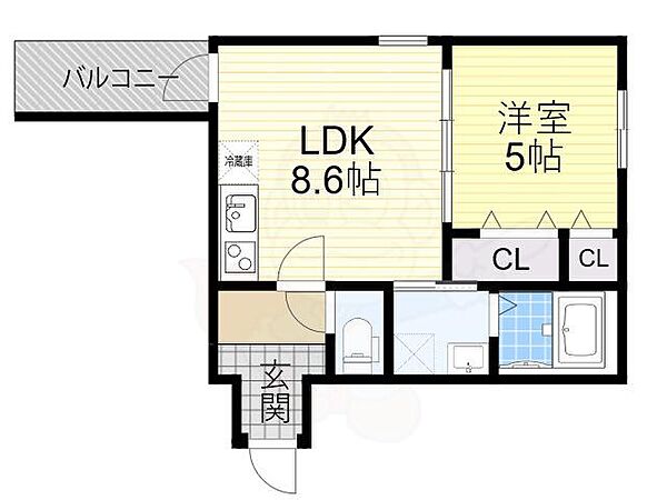 大阪府柏原市法善寺１丁目(賃貸アパート1LDK・1階・35.52㎡)の写真 その2