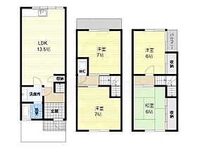 小山5丁目貸家  ｜ 大阪府藤井寺市小山５丁目（賃貸一戸建4LDK・1階・86.80㎡） その2