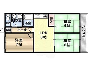 ローザ高屋  ｜ 大阪府羽曳野市古市６丁目（賃貸マンション3LDK・2階・55.00㎡） その2