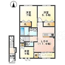 グルーヴィ高見の里2  ｜ 大阪府松原市東新町５丁目（賃貸アパート3LDK・2階・71.47㎡） その2