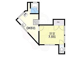 パル城山 1DKの間取図画像