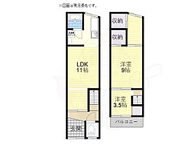 西古室DIYハウス2  ｜ 大阪府藤井寺市西古室１丁目（賃貸テラスハウス2LDK・1階・49.87㎡） その2