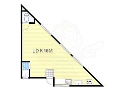 川西ハイツ 1LDKの間取図画像
