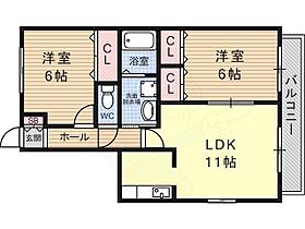 アネックスT 2号棟  ｜ 大阪府羽曳野市誉田６丁目2番22号（賃貸アパート2LDK・1階・53.00㎡） その2