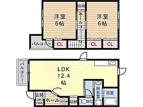 カーサフィオーレ  ｜ 大阪府羽曳野市翠鳥園1番22号（賃貸アパート2LDK・1階・63.44㎡） その2