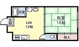 川西ハイツ 1LDKの間取図画像