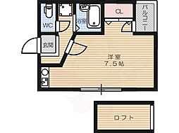 ゴールドハイツ ワンルームの間取図画像