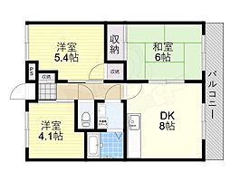 尾崎コーポ 3LDKの間取図画像