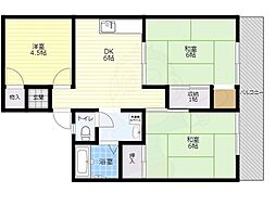 ガーデンハイツ置田1 3DKの間取図画像