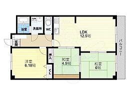 フローラルコート 3LDKの間取図画像