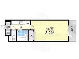 ヴィラハピネス 1Kの間取図画像