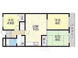 ディアコート藤井寺 3LDKの間取図画像