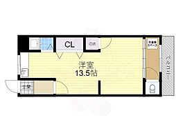 五月ハイツ南棟 ワンルームの間取図画像