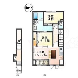 (仮称)大阪府松原市丹南新築アパート 2LDKの間取図画像
