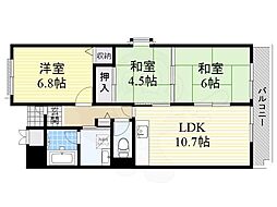 スヴァーネ東山本 3LDKの間取図画像