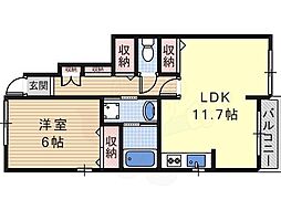 ルミエール 1LDKの間取図画像