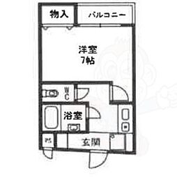 ルミエールS 1Kの間取図画像