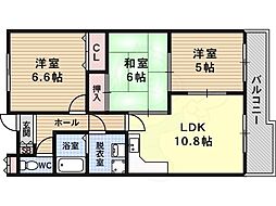 ネオ・シティ道明寺 3LDKの間取図画像