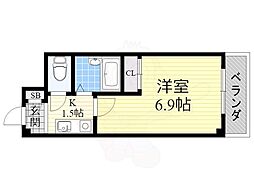 リーベハイツ・青山 1Kの間取図画像