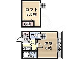 ヨーロピアン22番館 1Kの間取図画像