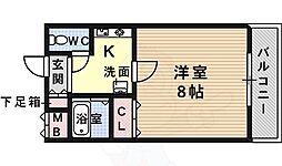 プロスパーハイツ古市 1Kの間取図画像