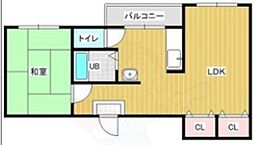 ノーブル国分 1LDKの間取図画像