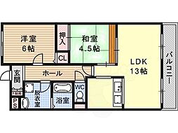 イングランドアヴェニュー1番館 2LDKの間取図画像