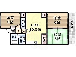 アメニティー高鷲 3LDKの間取図画像