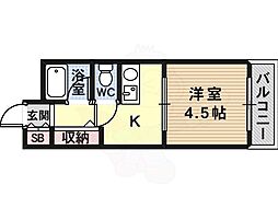 プリマベーラ藤井寺 1DKの間取図画像