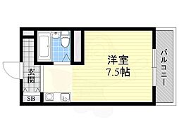 Mグレースヒルズ 1Kの間取図画像