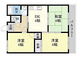 シティ・ライフ川西 3DKの間取図画像